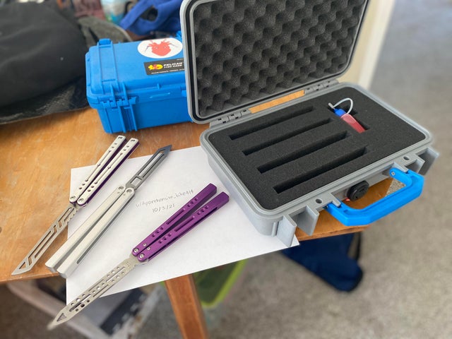 Vu sur Reddit: WTS ONLY NEED MONEY ASAP Pelican 1170 case bundle w/ Mint Case – Squid Winter Nautilus (9/10), Svix Terra Silver Prototype (8/10) NRB Purple Vortex (Mint) Will use PayPal G&s, US shipping only, $510 takes all (comes with NRB lube and replaceable foam) check profile for more photos